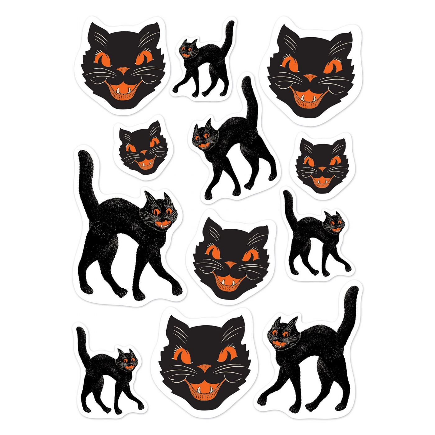 Vintage Halloween Black Cat Stickers (12) image