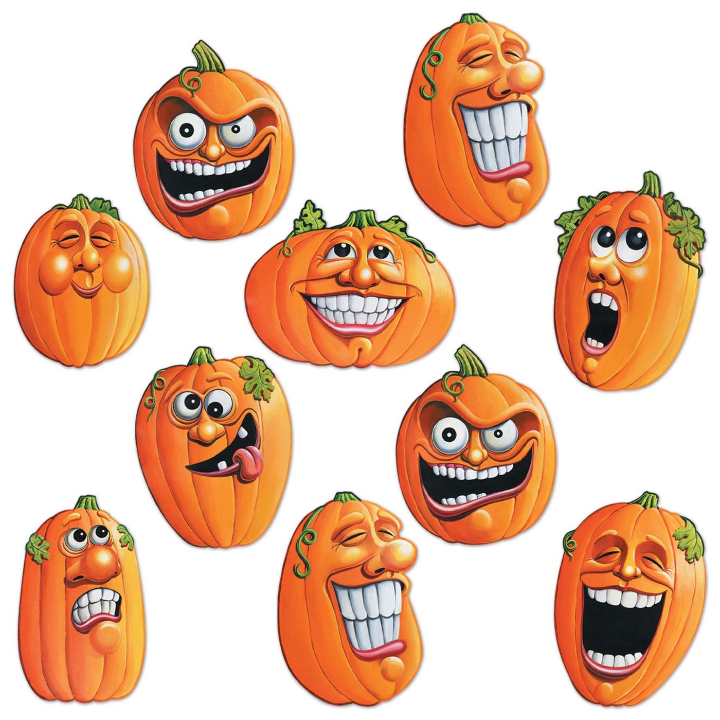 Mini Wacky Jack-O-Lanterns Cutouts (24) image