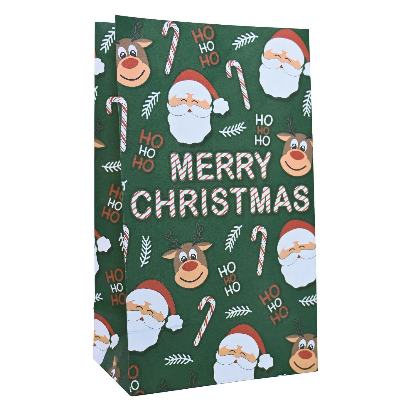Christmas Paper Treat Bags w/Stickers (12) image
