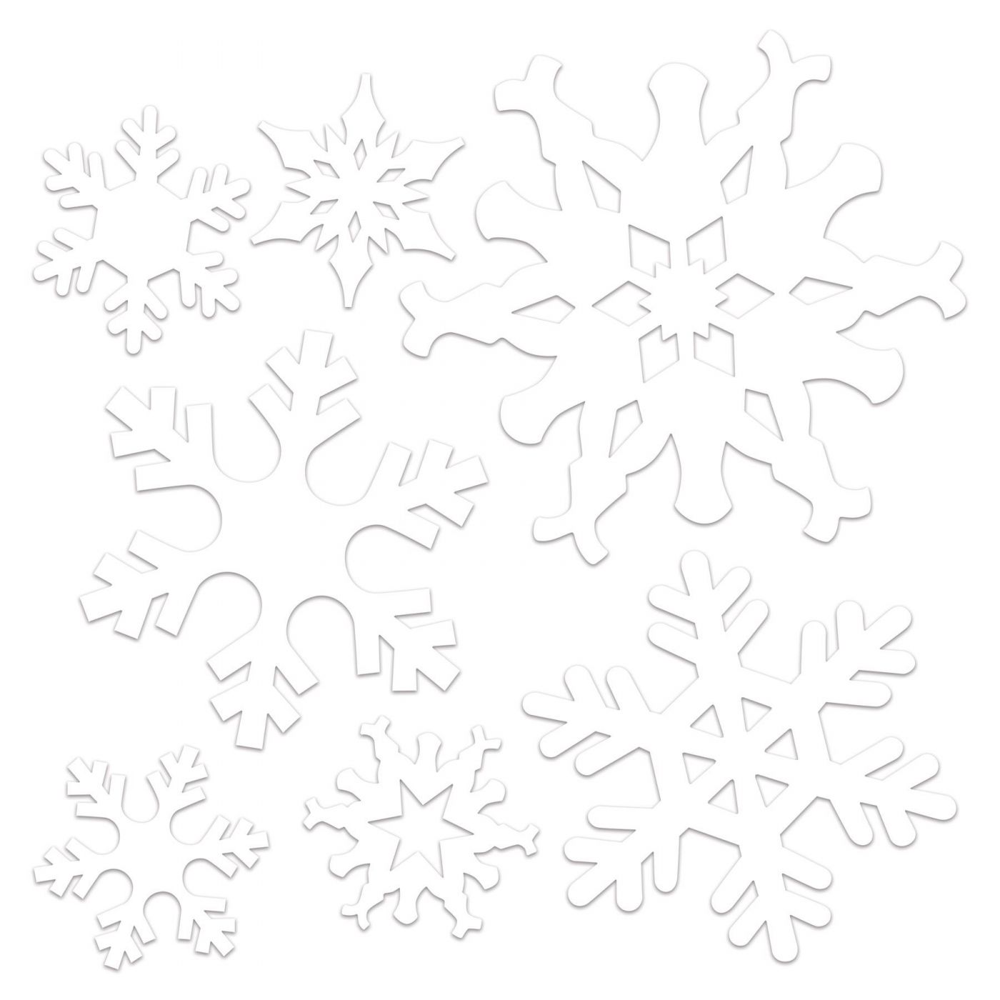 Plastic Die-Cut Snowflakes (12) image