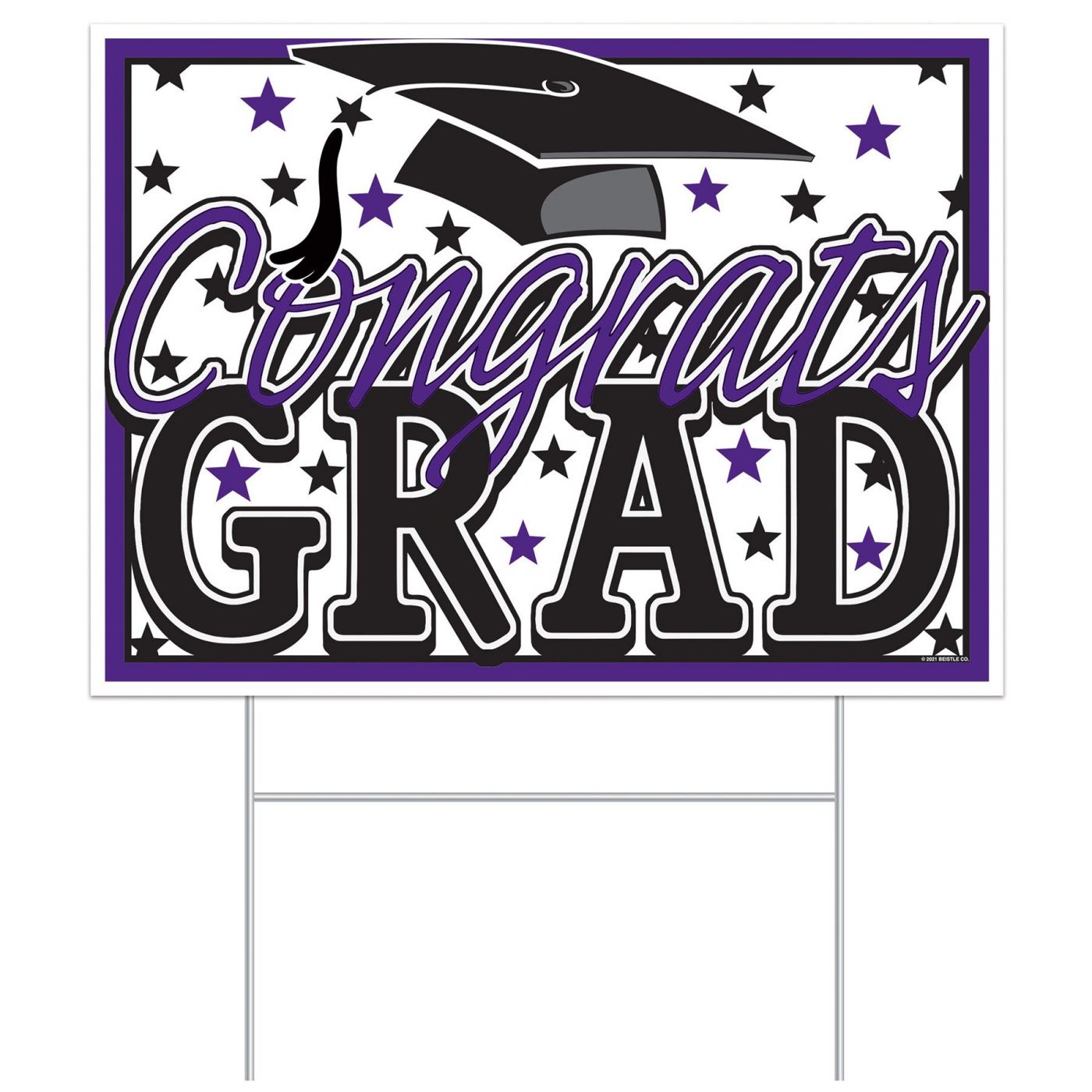 Plastic Congrats Grad Yard Sign (6) image