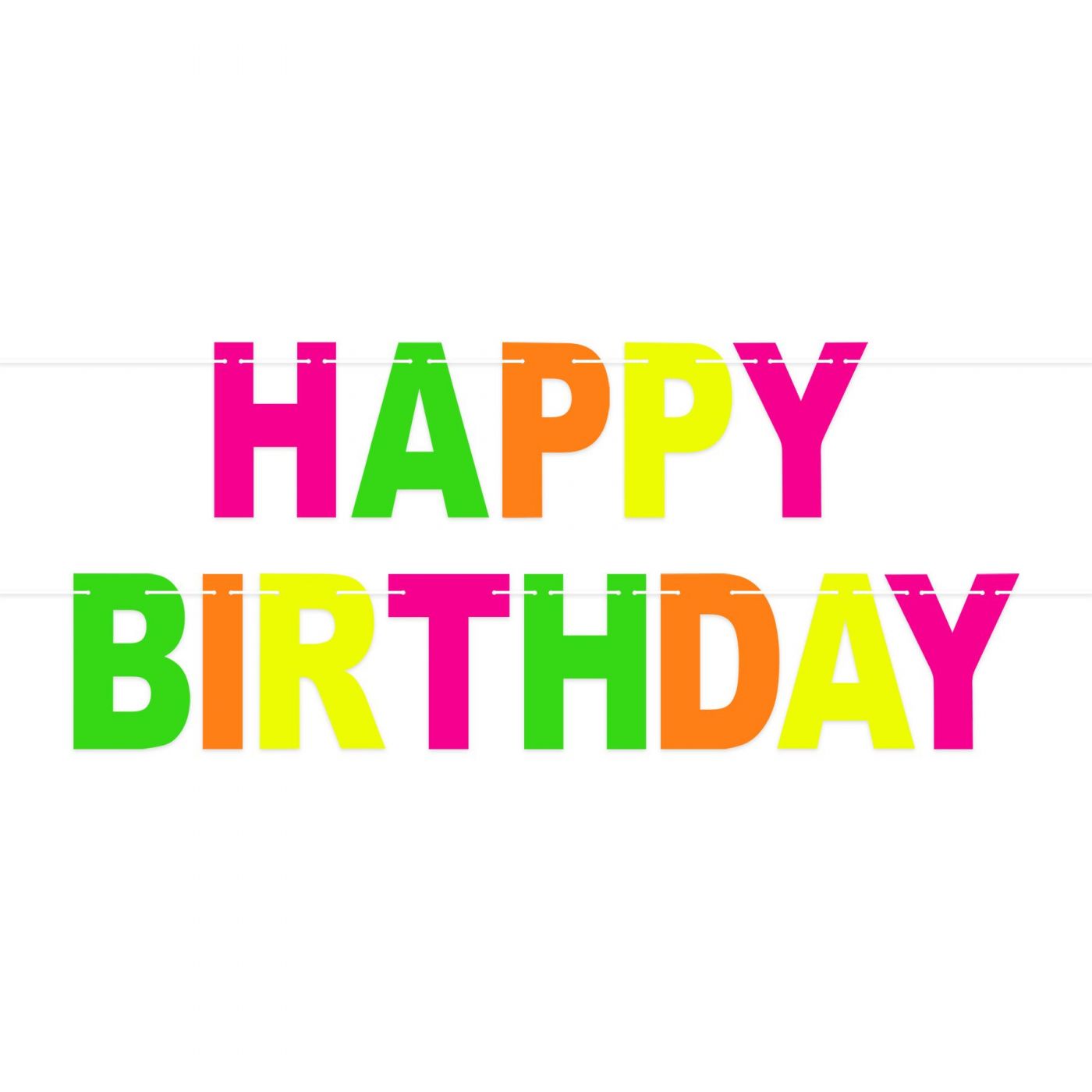 Neon Happy Birthday Streamer (12) image