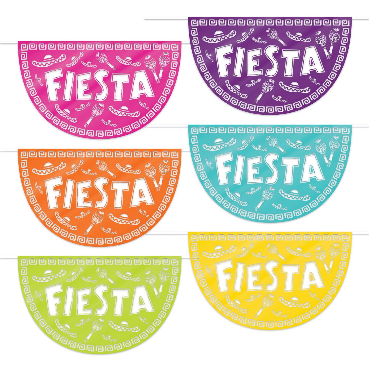 Fiesta Picado Style Plastic Buntings (12) image