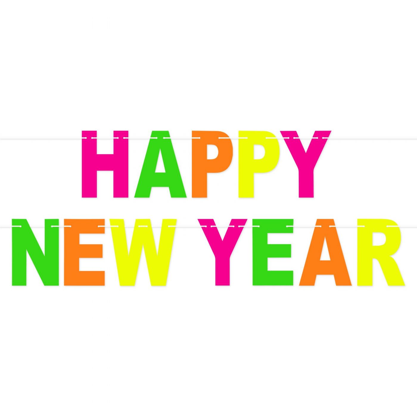 Neon Happy New Year Streamer (12) image